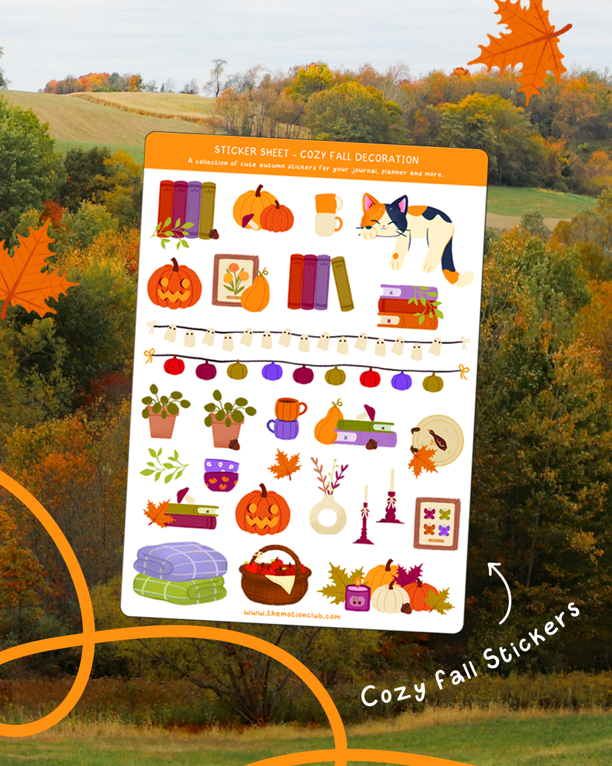 "The Homebody" A5 Autumn Decorations Sticker Sheet