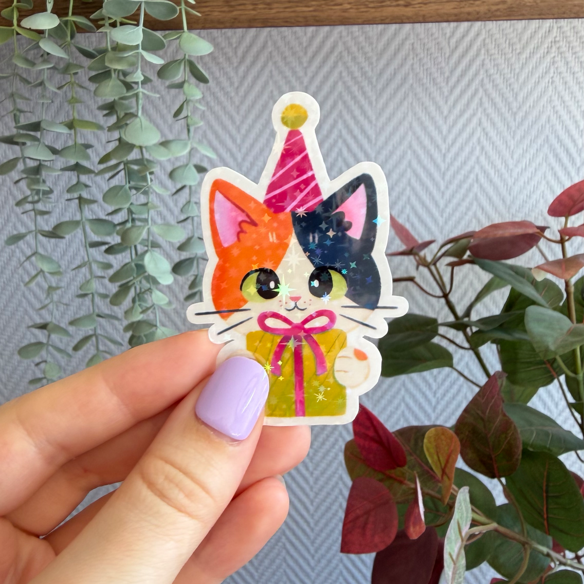 Die-Cut Cat Vinyl Sticker – “The Gift Giver”